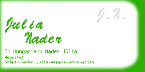 julia nader business card